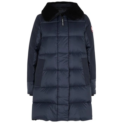 Shop Canada Goose Altona Shearling-trimmed Shell Coat In Blue