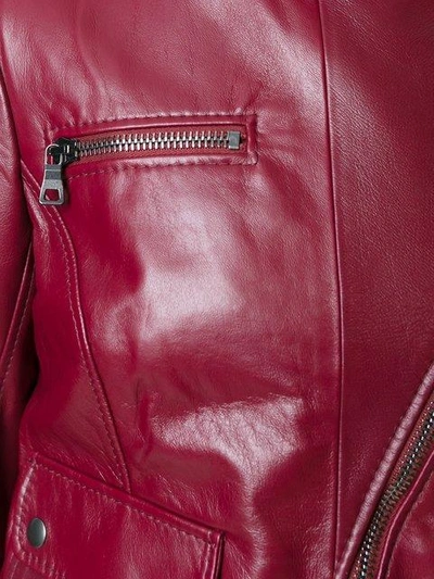 Shop Marc Jacobs Cropped Biker Jacket - Red