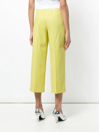 Shop Boutique Moschino Wide-leg Cropped Trousers In Yellow & Orange