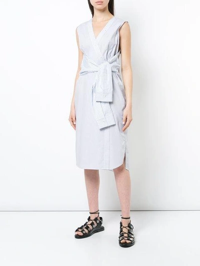 Shop Alexander Wang T Tie Front Midi Dress In White
