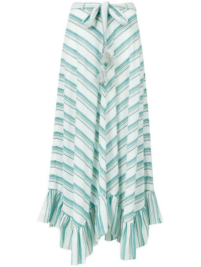 Shop Zimmermann Striped Maxi Skirt In Green