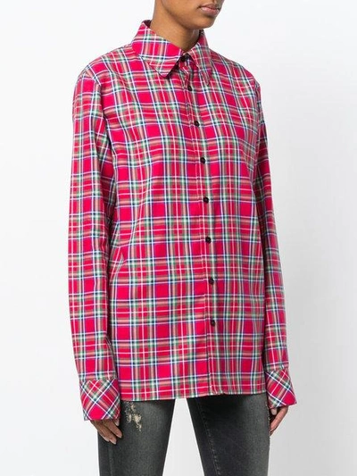 Shop Faith Connexion Oversized Checked Shirt - Red