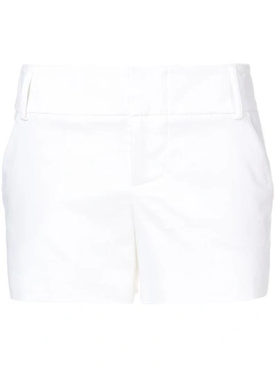 Alice And Olivia Cady Cotton Blend Shorts In White