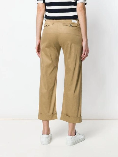 Shop Nine In The Morning Cropped Turn Up Trousers In Brown