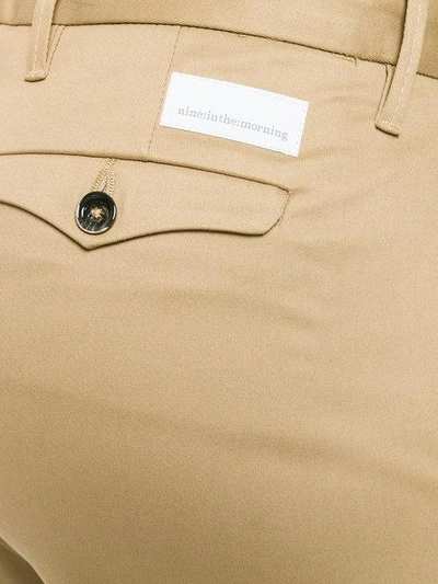 Nine In The Morning Cropped Turn Up Trousers In Brown