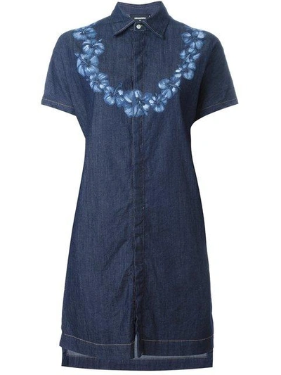 Shop Dsquared2 Denim Shirt Dress In Blue