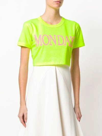 Shop Alberta Ferretti Monday Cropped T-shirt - Yellow