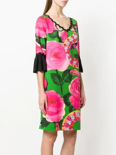 Shop Cavalli Class Floral Snake Print Dress In Multicolour