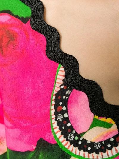 Shop Cavalli Class Floral Snake Print Dress In Multicolour