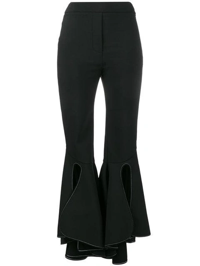 Shop Ellery High Waisted Fitted Flared Trousers In Black