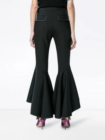 Shop Ellery High Waisted Fitted Flared Trousers In Black