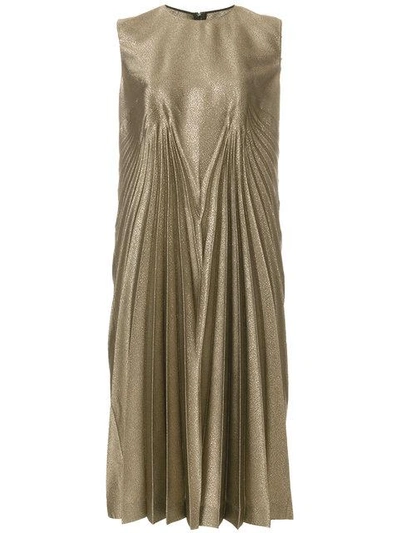 Shop Maison Margiela Metallic Shift Midi Dress