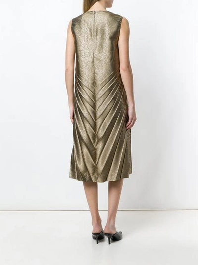 Shop Maison Margiela Metallic Shift Midi Dress