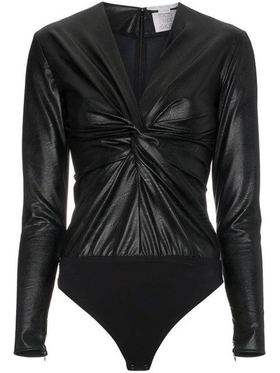 Faux leather body with twist detail