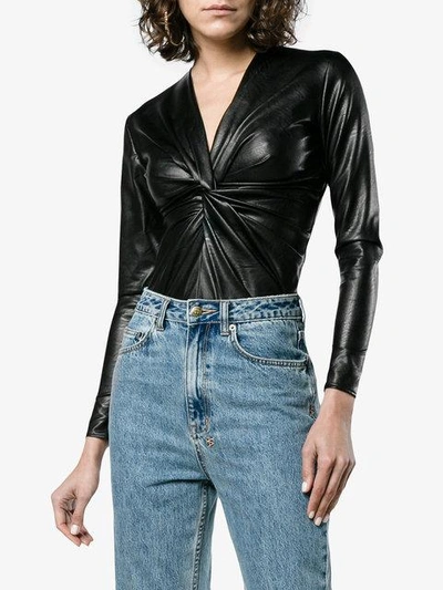 Shop Stella Mccartney Faux Leather Body With Twist Detail In Black