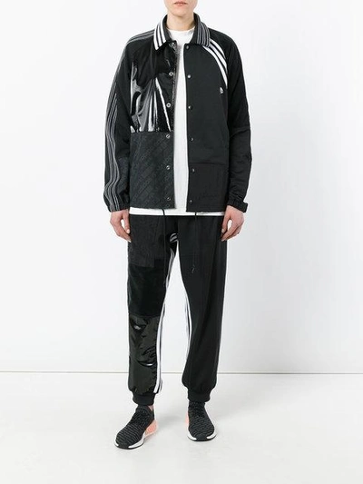 Shop Adidas Originals By Alexander Wang Contrasting Panel Logo Jacket - Black