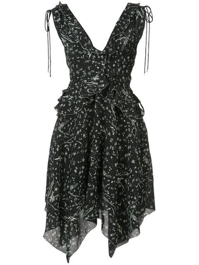 DEREK LAM 10 CROSBY DEREK LAM 10 CROSBY SLEEVELESS V-NECK RUFFLE DRESS - BLACK TR82516IF12178744