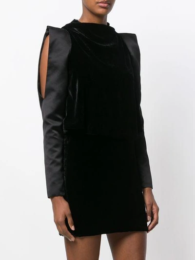Shop Tom Ford Dress With Power Shoulder And Cutout Details - Black