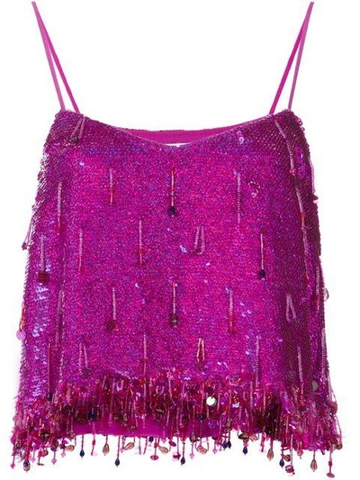 Shop Ashish Sequin Dangles Camisole - Pink