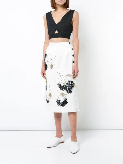 Shop Derek Lam Embellished Skirt In White