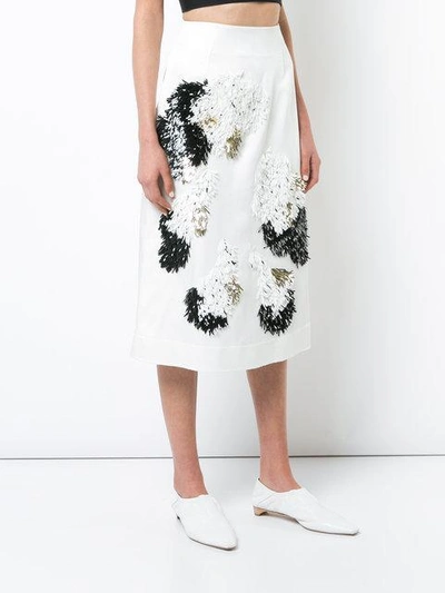Shop Derek Lam Embellished Skirt In White