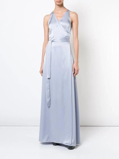 Shop Diane Von Furstenberg Dvf  Floor-length Wrap Dress - Blue