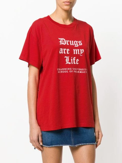 Shop Amiri Drug Life Oversized T-shirt - Red