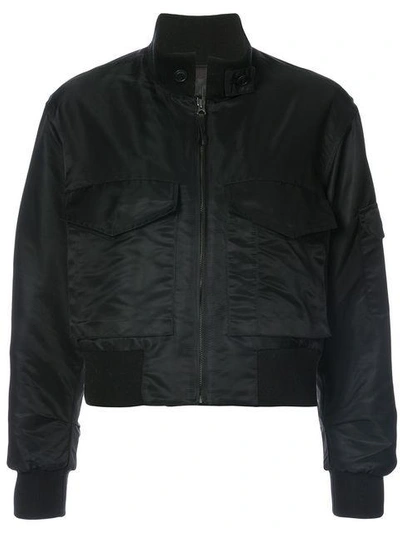 Shop Nili Lotan Front Pocket Bomber Jacket In Black