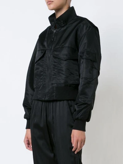 Shop Nili Lotan Front Pocket Bomber Jacket In Black