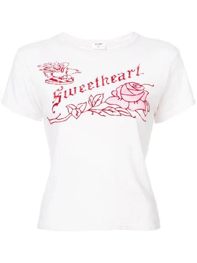 Shop Re/done Sweetheart Print Classic T-shirt In White