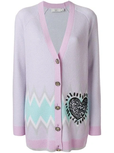 Shop Coach X Keith Haring Cardigan In Pink