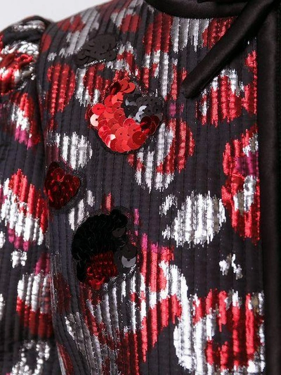 Shop Marc Jacobs Warped Flower Sequin Coat In Red