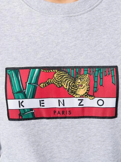 Shop Kenzo Memento Tiger Patch Sweatshirt - Grey