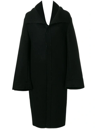 Shop Yohji Yamamoto V Back Coat - Black