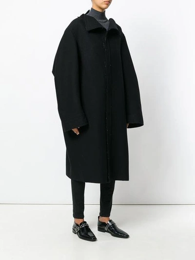 Shop Yohji Yamamoto V Back Coat - Black