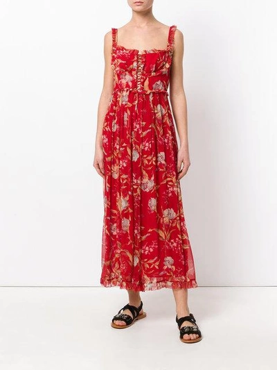 Shop Zimmermann Floral Print Jumpsuit - Red