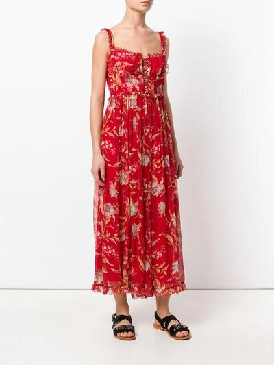 Shop Zimmermann Floral Print Jumpsuit - Red