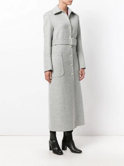 Shop Helmut Lang Single Breasted Coat In Grey