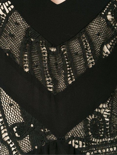 Shop Martha Medeiros Lace Applique Maxi Dress In Black