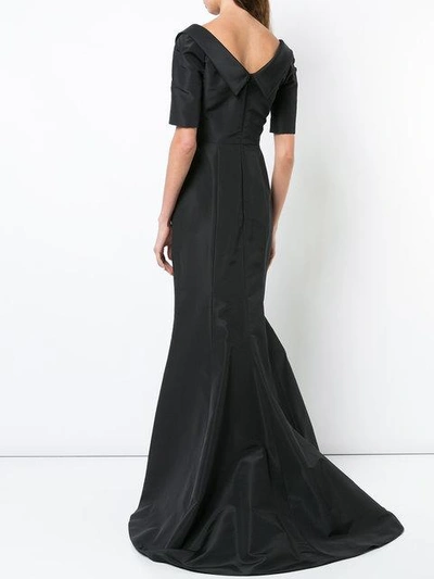 Shop Carolina Herrera V-neck Mermaid Gown In Black