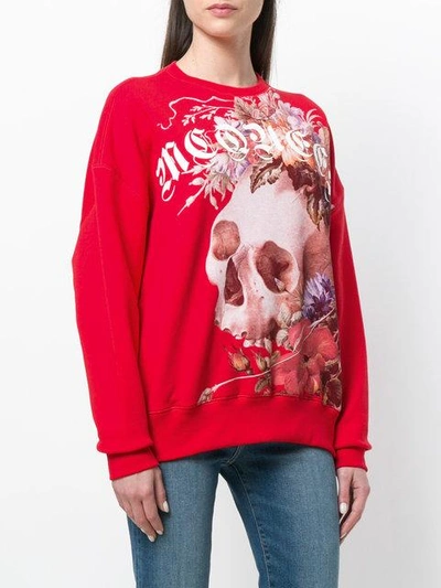 Shop Alexander Mcqueen Skull Print Sweatshirt - Red
