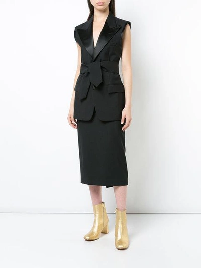 Shop Maison Margiela Mohair Belted Waistcoat