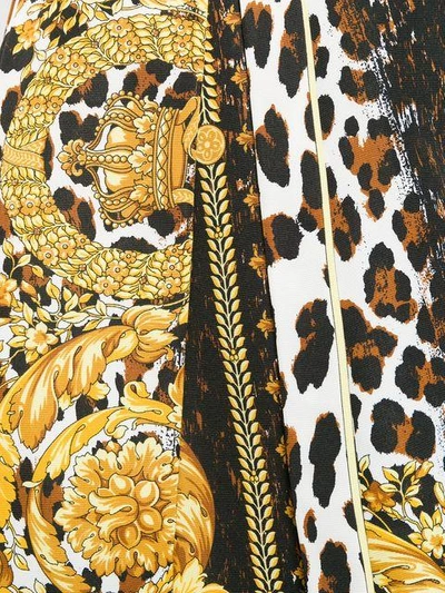 Shop Versace Leopard And Baroque Print Mini Dress