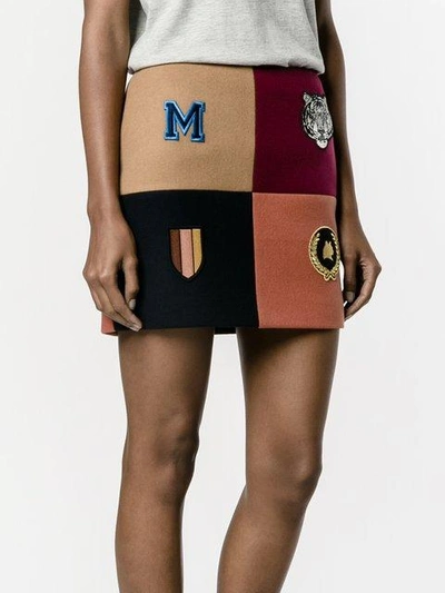 Shop Stella Mccartney 'moana' Melton Mini Skirt - Multicolour