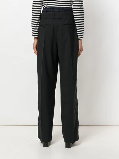 Shop Diesel Black Gold Layered Look Trousers