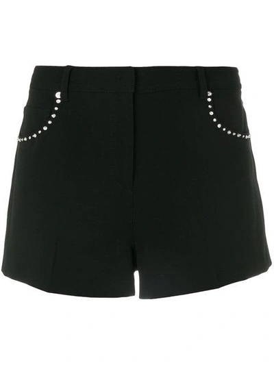 Shop Miu Miu Crystal-embellished Shorts - Black