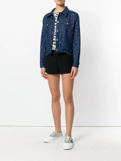 Shop Miu Miu Crystal-embellished Shorts - Black