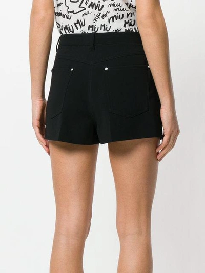 Shop Miu Miu Crystal-embellished Shorts - Black