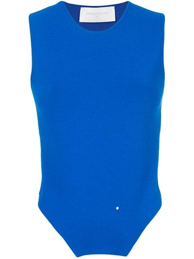 Shop Esteban Cortazar Backless Cropped Tank In Blue