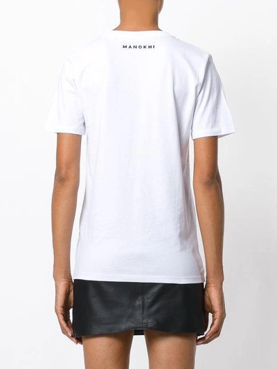 Shop Manokhi School Of Rock Crew-neck T-shirt In White